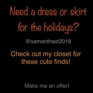 Check out my closet for holiday dresses and skirts!